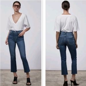 ZARA 'The Dreed' Flare Blue Denim Jeans Size 36